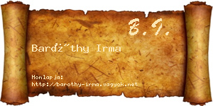 Baróthy Irma névjegykártya