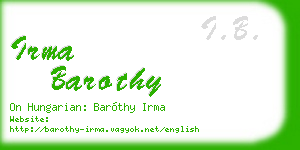 irma barothy business card
